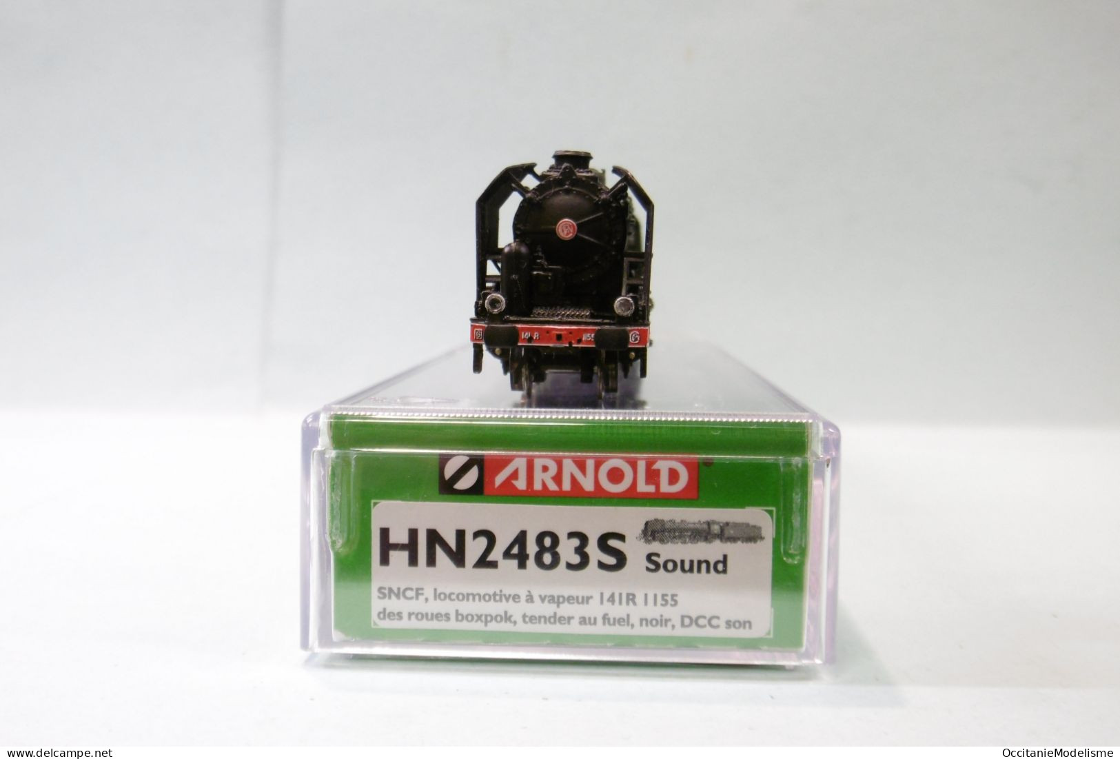 Arnold - Locomotive vapeur 141 R 1155 Fuel vert SNCF DCC Sound réf. HN2483S Neuf NBO N 1/160