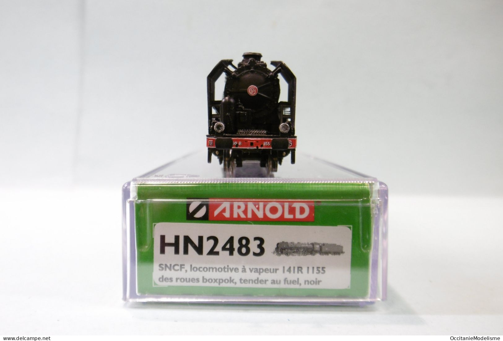 Arnold - Locomotive vapeur 141 R 1155 Fuel vert SNCF réf. HN2483 Neuf NBO N 1/160