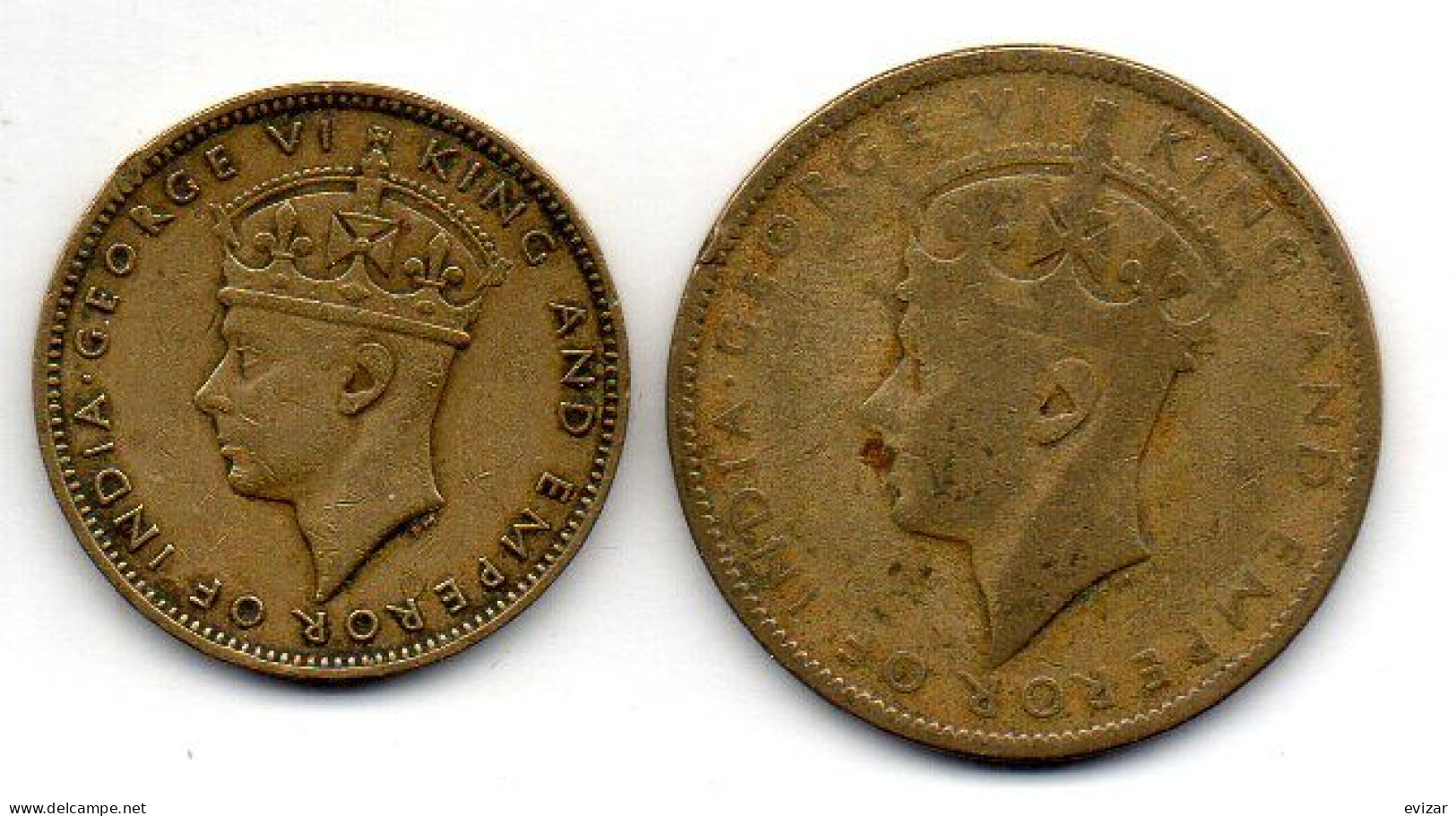 JAMAICA, Set Of Two Coins 1/2, 1 Penny, Nickel-Brass, Year 1938, 1942, KM # 31, 32 - Jamaica