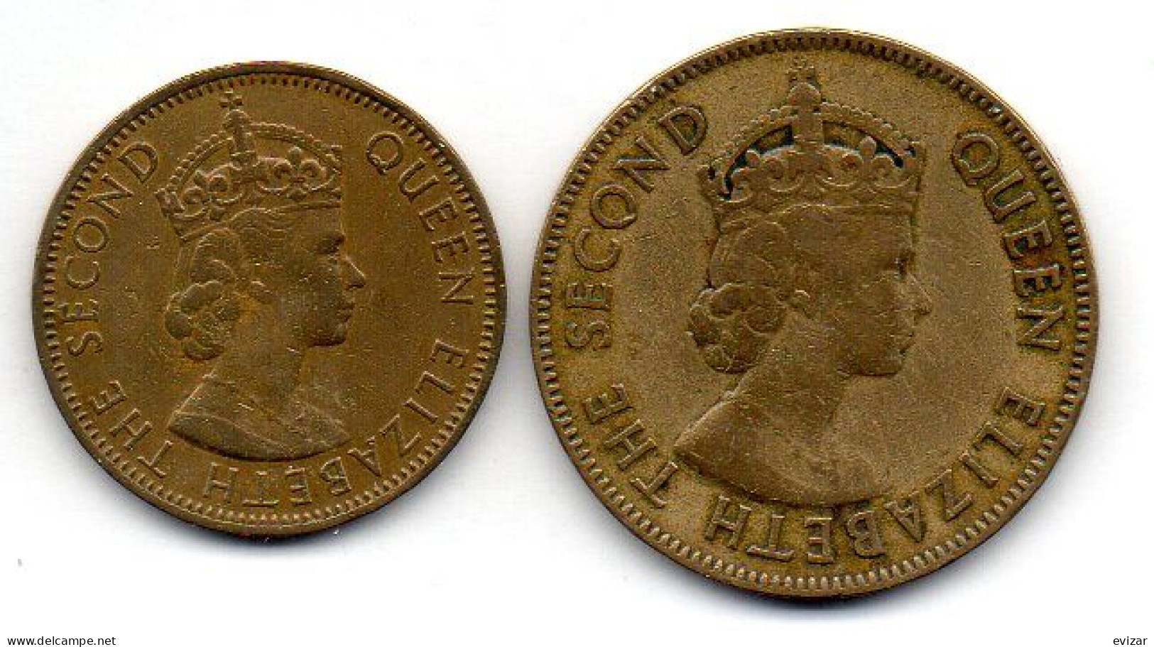 JAMAICA, Set Of Two Coins 1/2, 1 Penny, Nickel-Brass, Year 1963, 1958, KM # 36, 37 - Jamaique