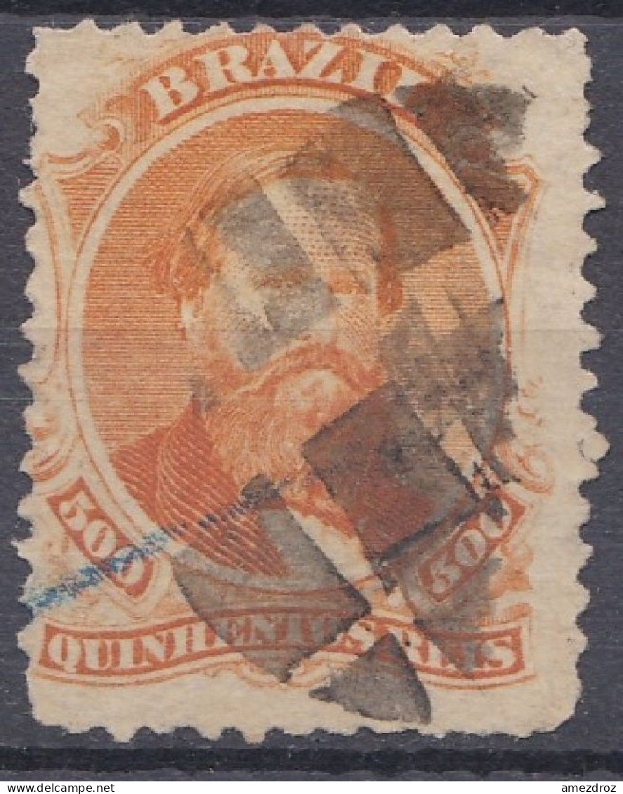 Brésil 1866 N° 41  Empereur Dom Pedro - Papier Vélin Blanc  (J12) - Usati