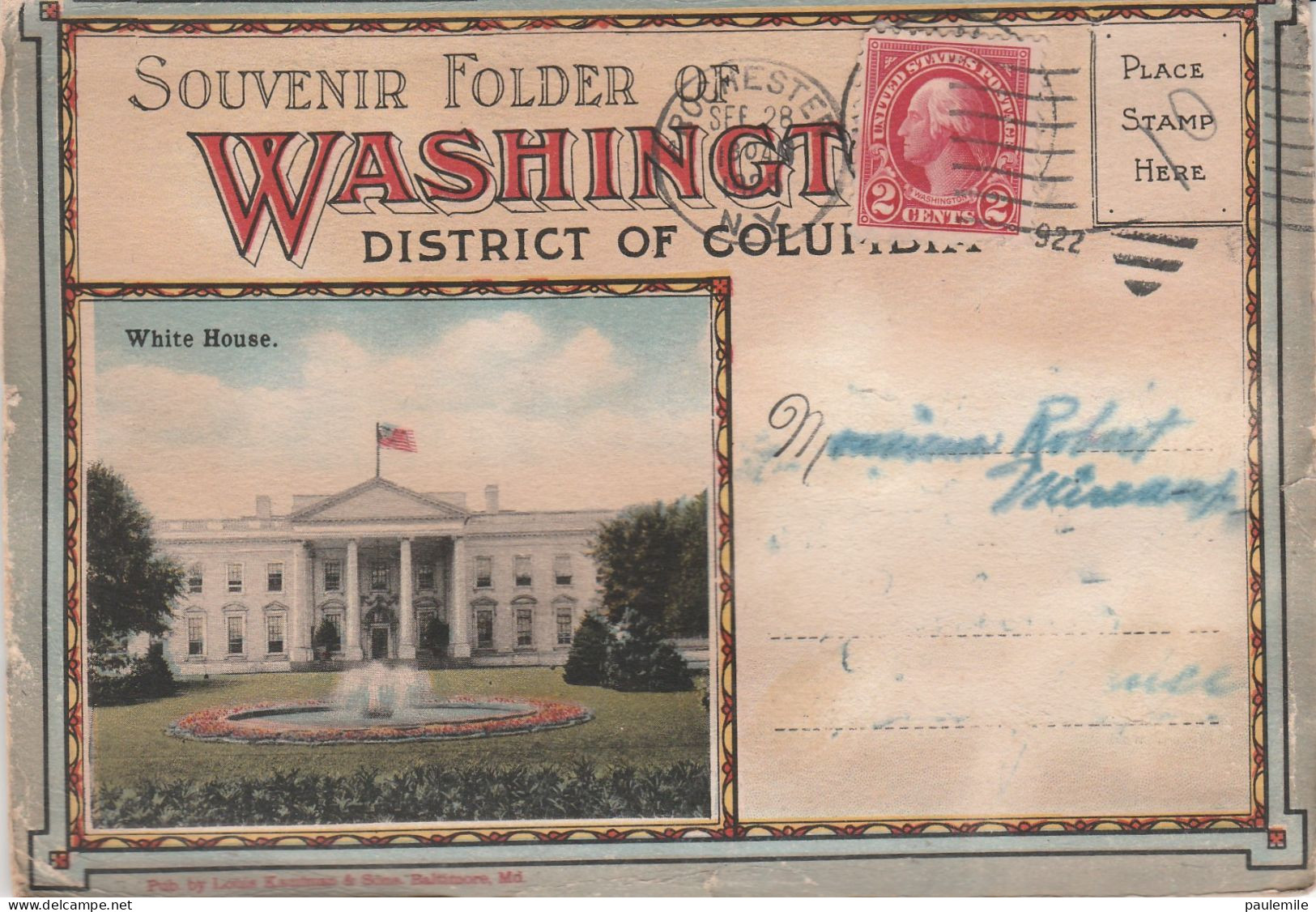 USA   CARNET DE CARTES POSTALES  SOUVENIR FOLDER WASHINGTONE  10 CARTES 1925 - Colecciones Y Lotes