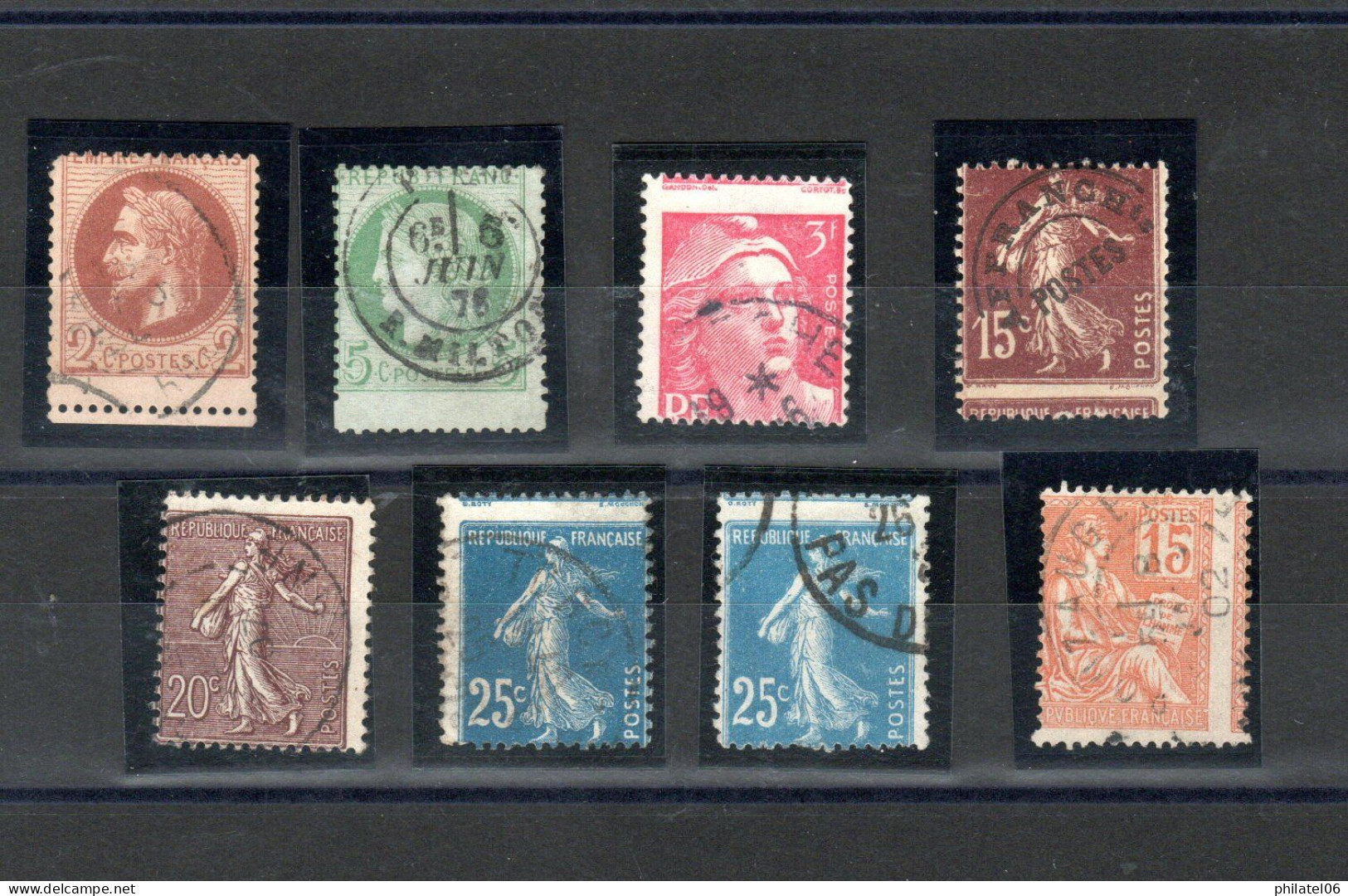 FRANCE VARIETES DE PIQUAGE SUR 8 TIMBRES DONT 2 ANCIENS - Ohne Zuordnung