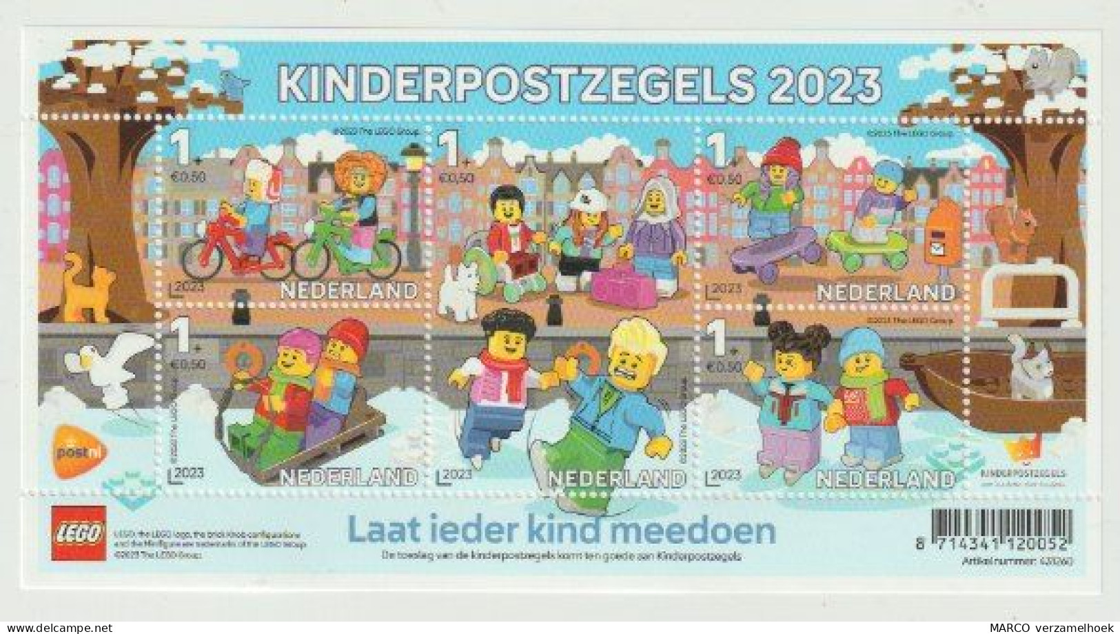 Nederland 2023 POSTZEGELVEL Kinderpostzegels LEGO (NL) - Sin Clasificación