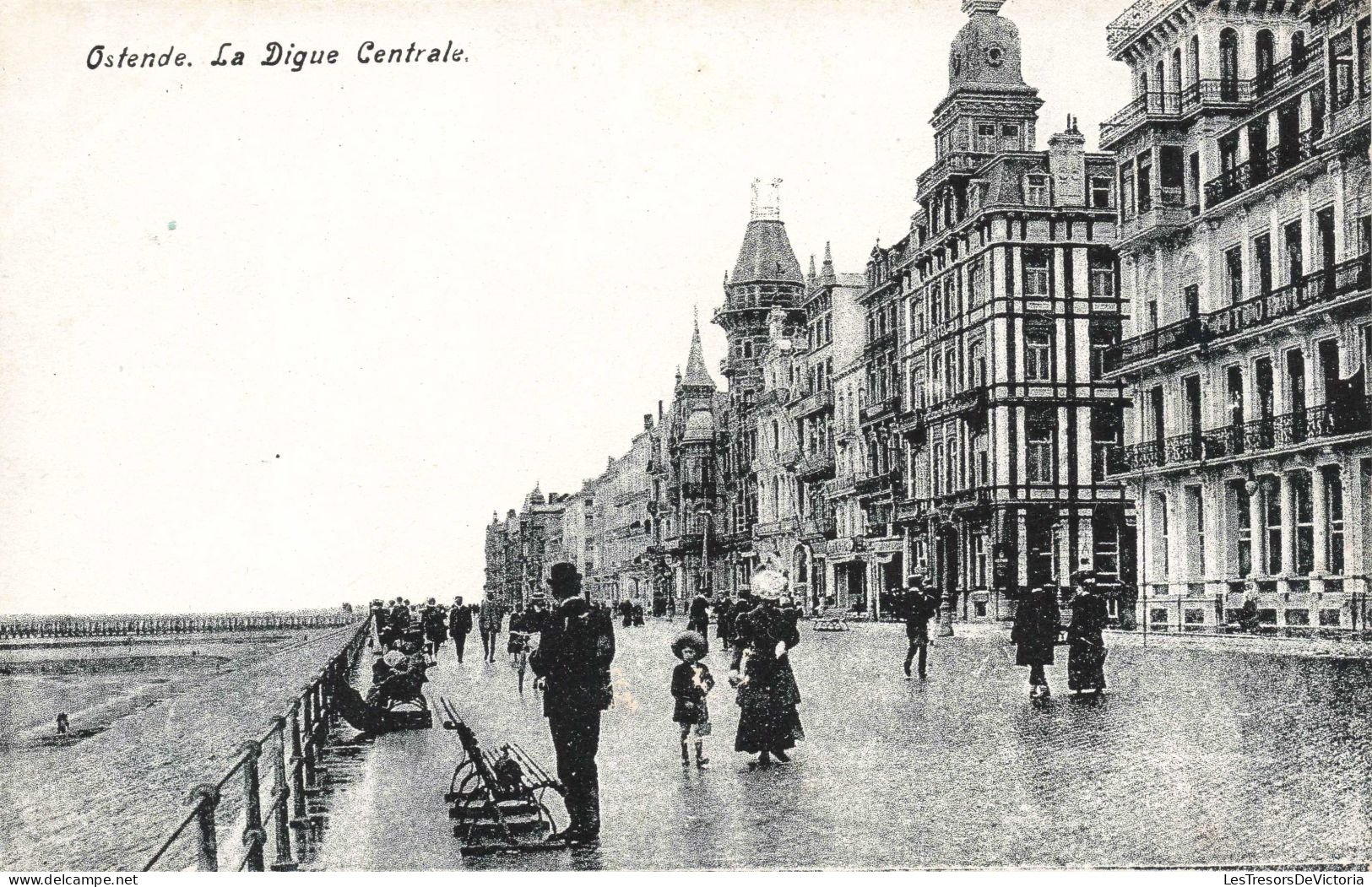 BELGIQUE - Ostende - La Digue Centrale - Animé - Carte Postale Ancienne - Oostende