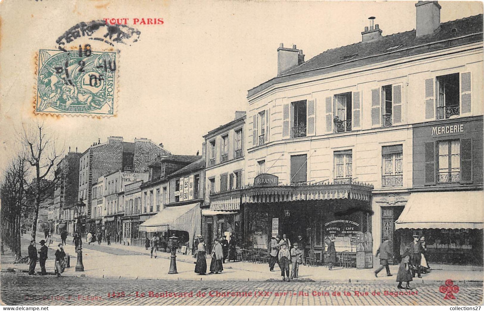 PARIS-75020- TOUT PARIS- LE BOULEVART DE CHARONNE AU COIN DE LA RUE DE BAGNOLET - Arrondissement: 20