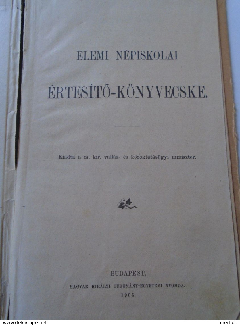 ZA456.5  Hungary   Romania    Nagy  Ernő   Élesd Alesd - Világos Siria  Arad Népiskolai Könyv 1905-1909 - Diplômes & Bulletins Scolaires