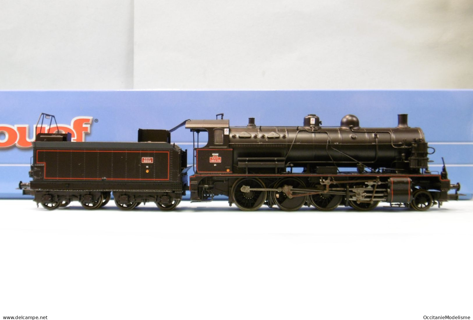 Jouef - Locomotive Vapeur 140 C 70 Noir Filets Rouges DCC Sound ép. III Réf. HJ2405S HO 1/87 - Locomotive