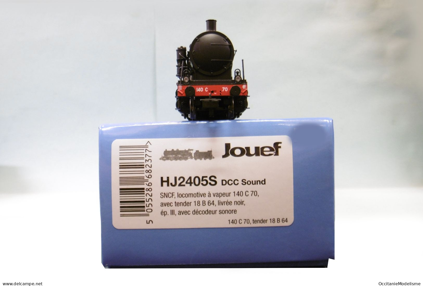 Jouef - Locomotive vapeur 140 C 70 noir filets rouges DCC Sound ép. III réf. HJ2405S HO 1/87