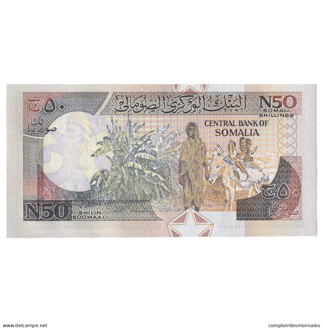 Billet, Somalie, 50 N Shilin = 50 N Shillings, 1991, KM:R2, NEUF - Somalië