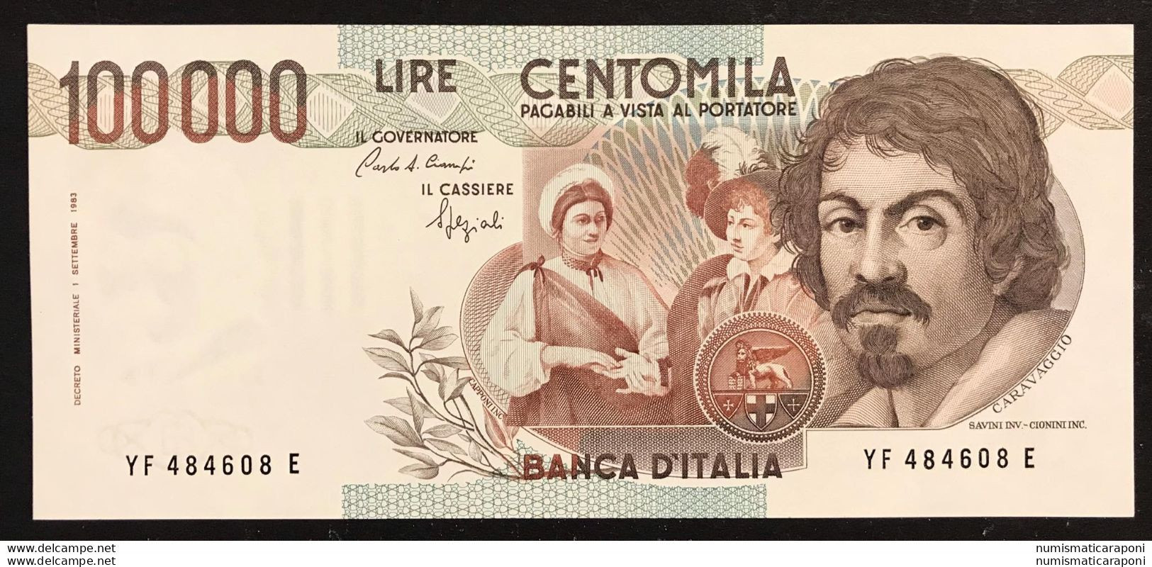 100000 Lire CARAVAGGIO 1° TIPO SERIE F 1993 Fds LOTTO 091 - 100000 Lire