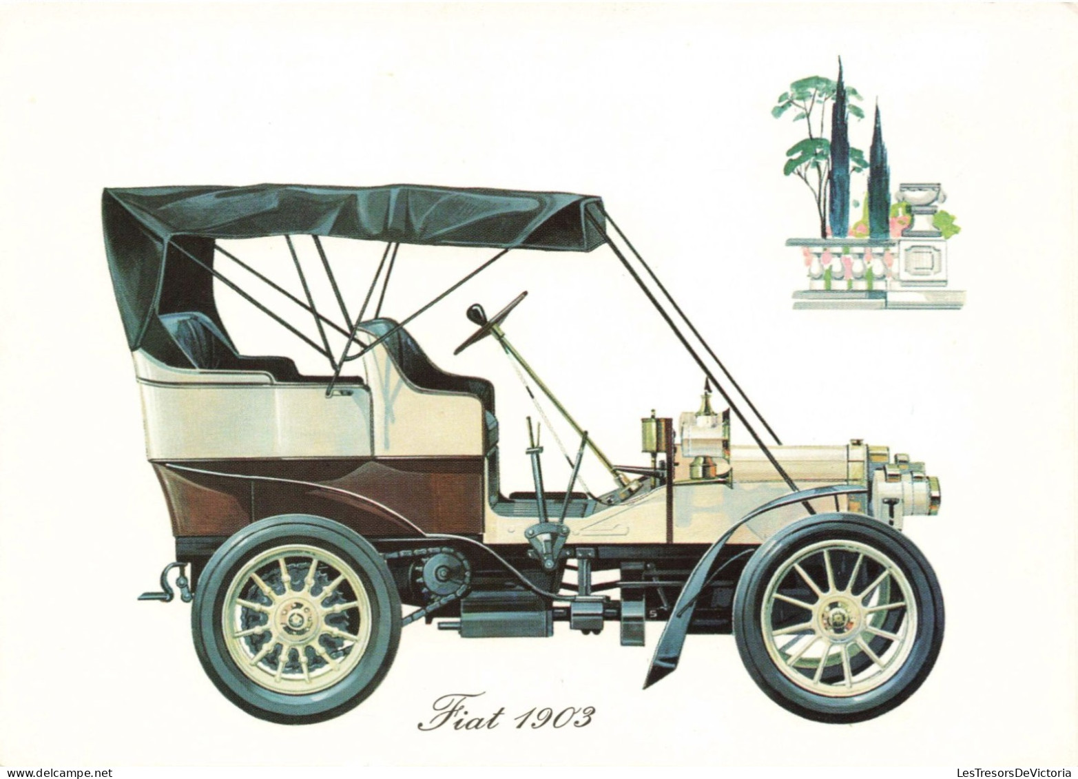 TRANSPORT - Automobile - Fiat 1903 - Colorisé -  Carte Postale Ancienne - Taxis & Huurvoertuigen