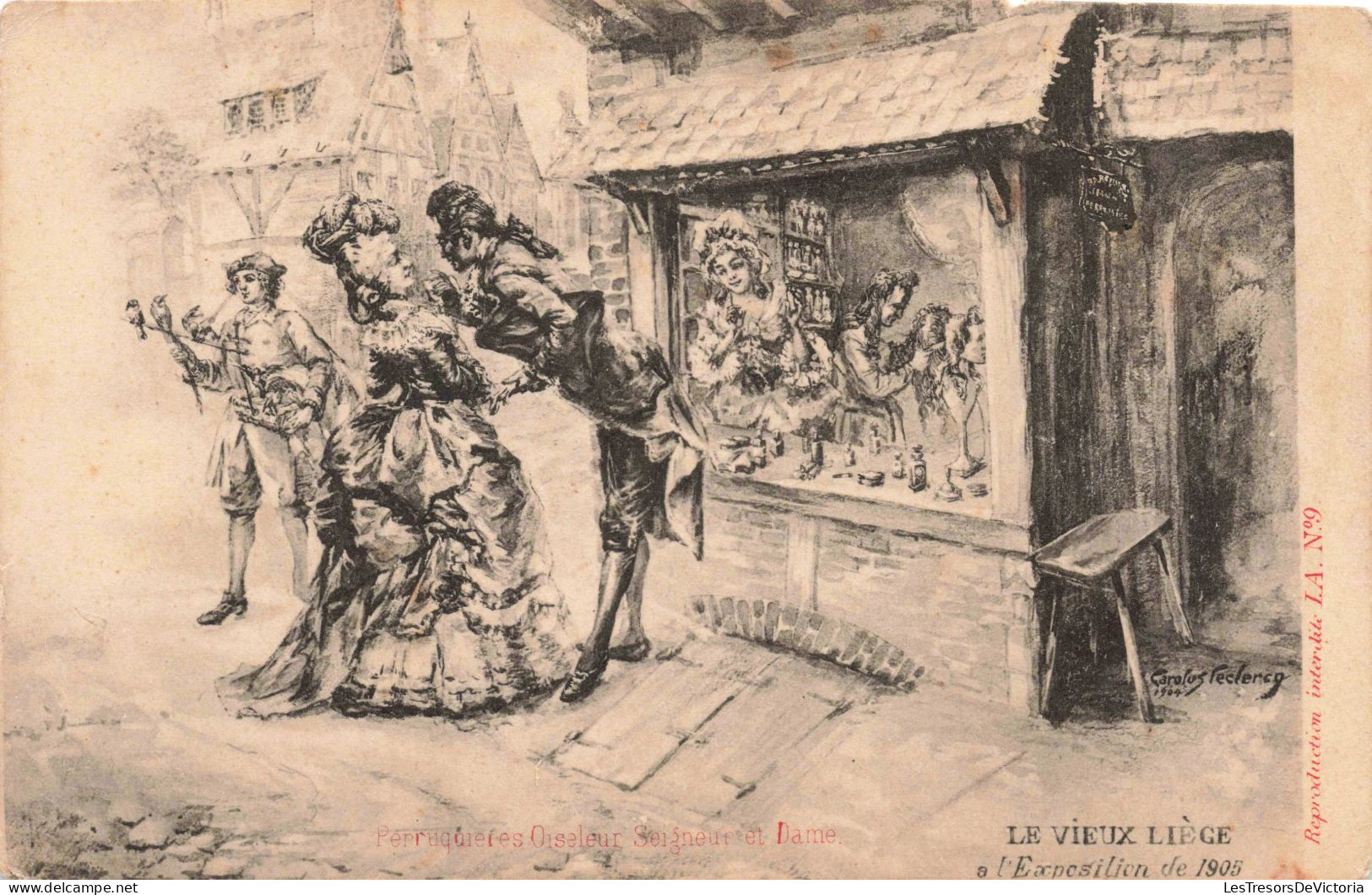 ARTS - Peintures Et Tableaux - Perruquières Oiseleur Seigneur Et Dame - Carte Postale Ancienne - Paintings