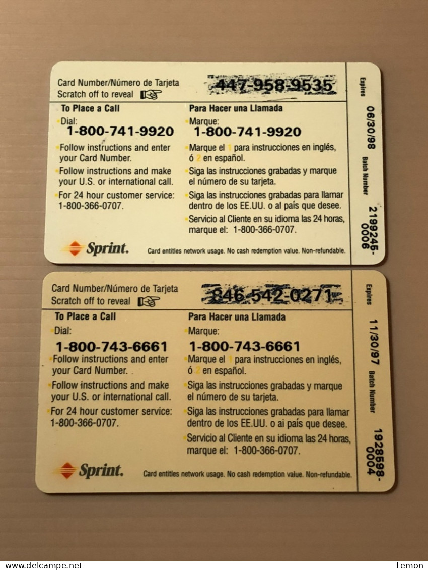 USA UNITED STATES America Prepaid Telecard Phonecard, Spree Prepaid Foncard, Set Of 2 Used Cards - Amerivox