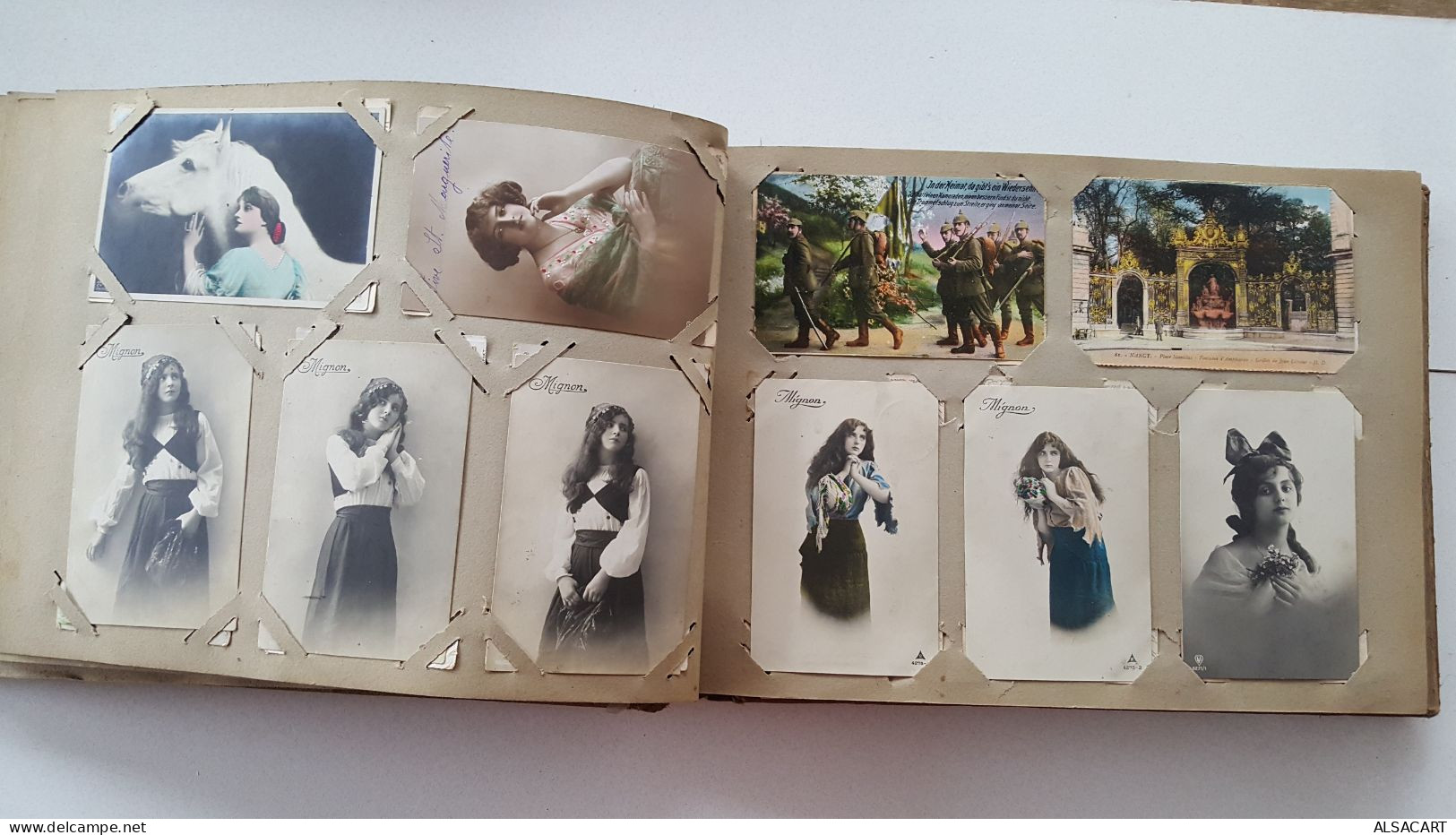 album avec plus de 300 cartes postales anciennes france ,militaires , fantaisie ,moselle, thionville