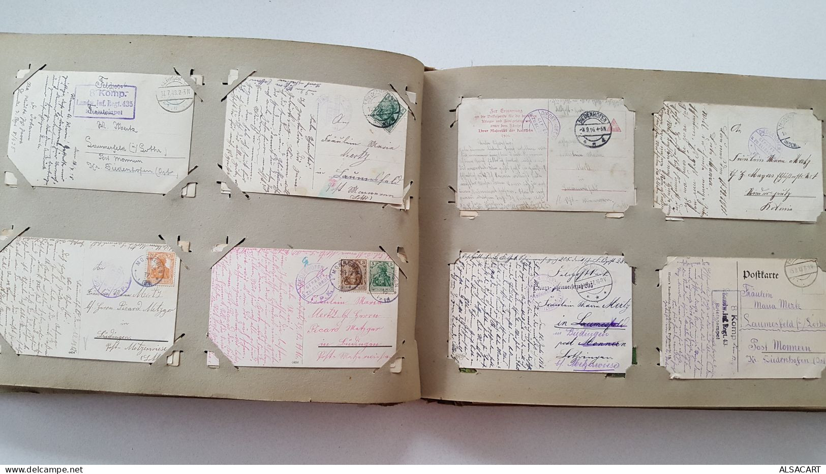 album avec plus de 300 cartes postales anciennes france ,militaires , fantaisie ,moselle, thionville