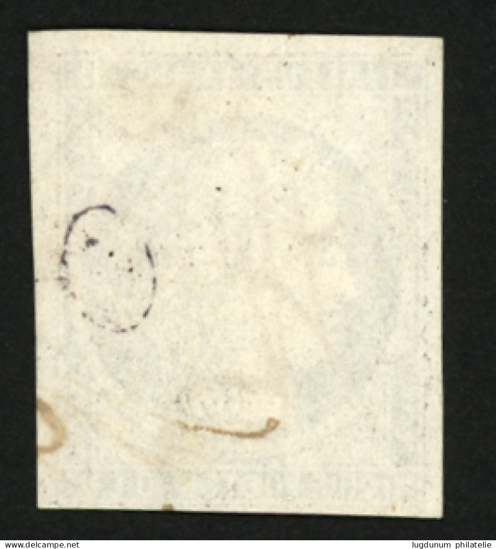 20c CERES (n°3) Obl. "Plume" + Grille. Superbe. - 1849-1850 Cérès