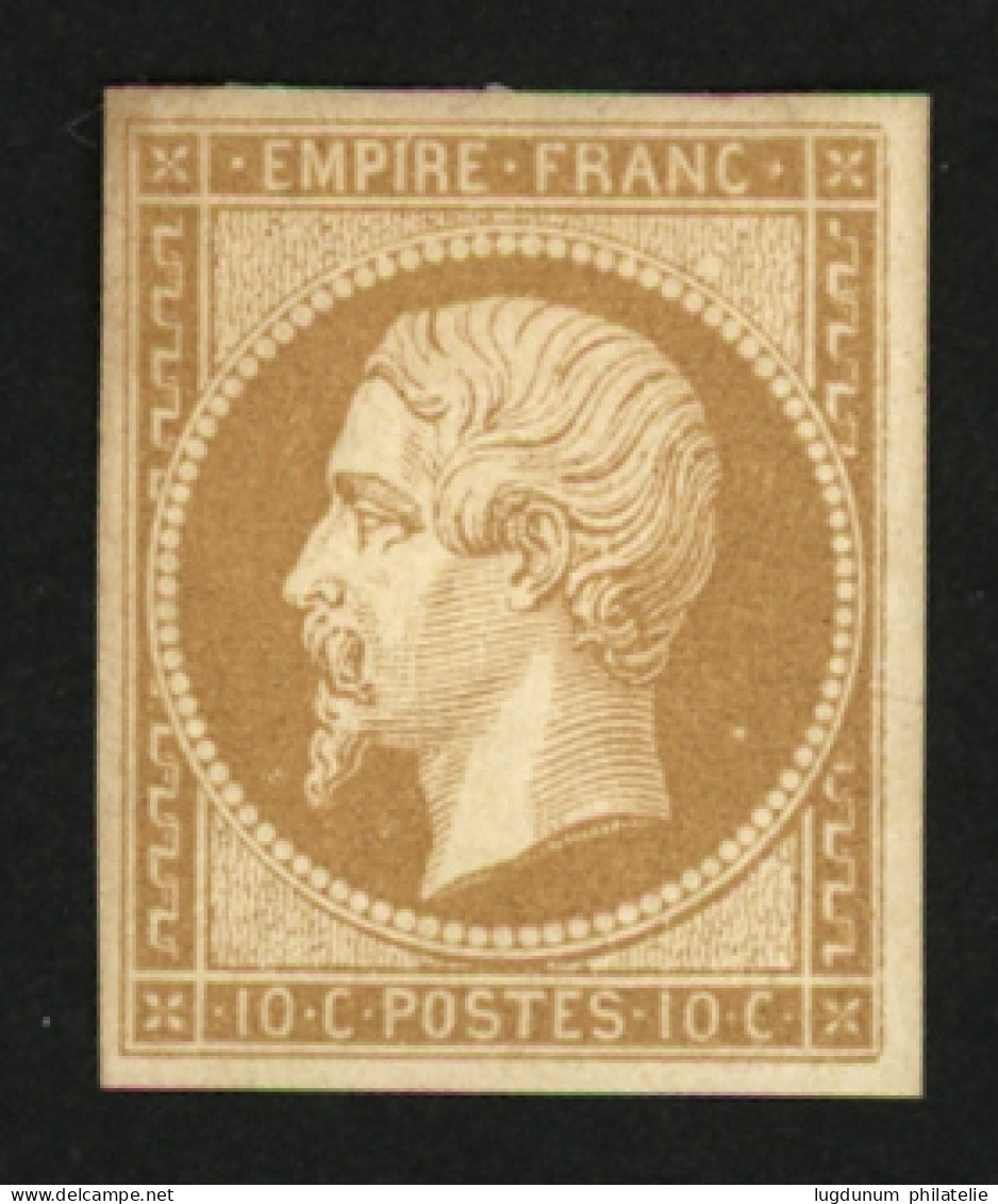 10c Empire (n°13A) Neuf *. Cote 900€. Signé SCHELLER. TB. - 1853-1860 Napoléon III.