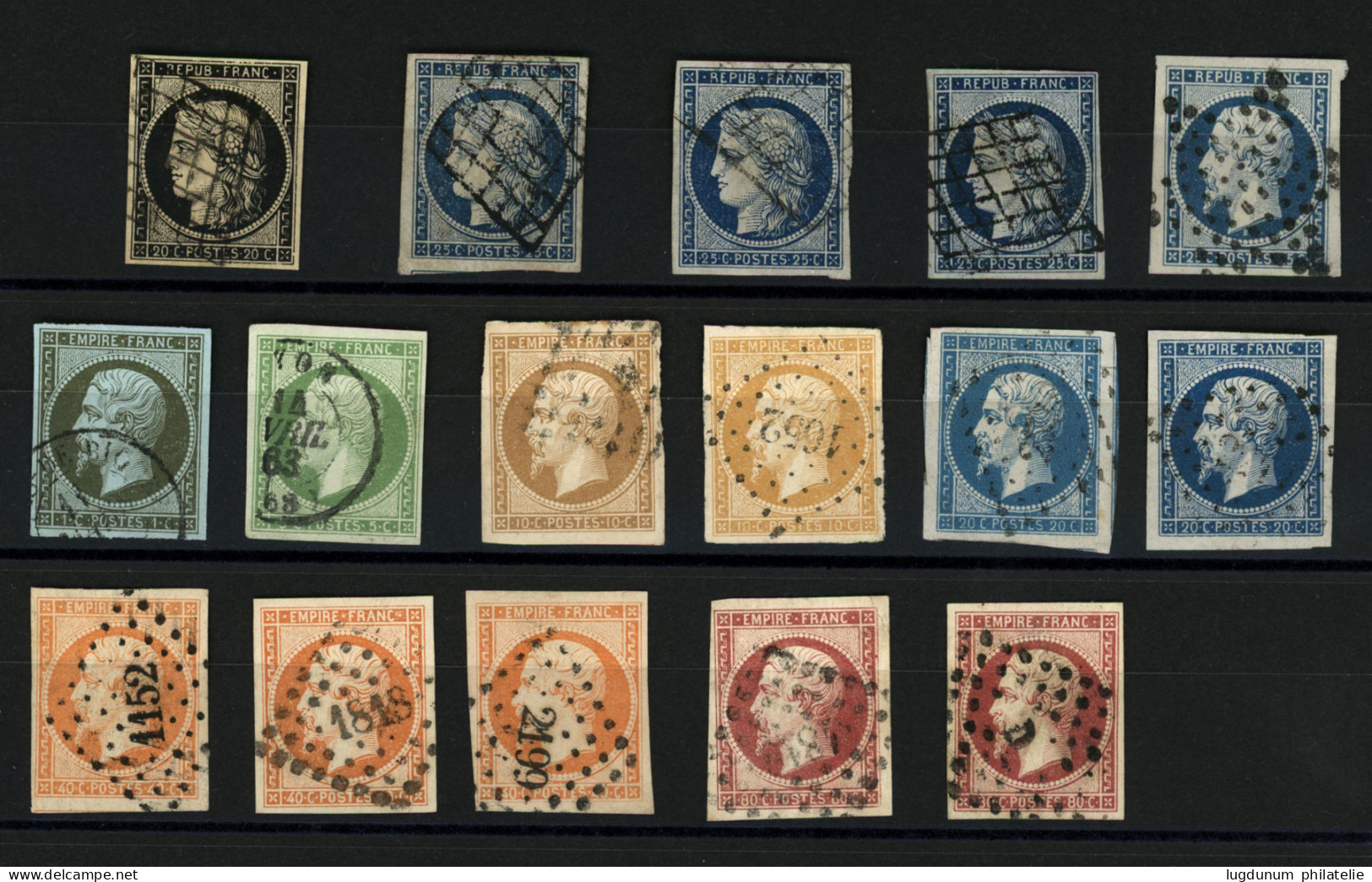 EMPIRE NON DENTELE / CERES - Ensemble De 16 Timbres (n°1 à N°17) Sans Défaut. TTB. - 1853-1860 Napoleon III