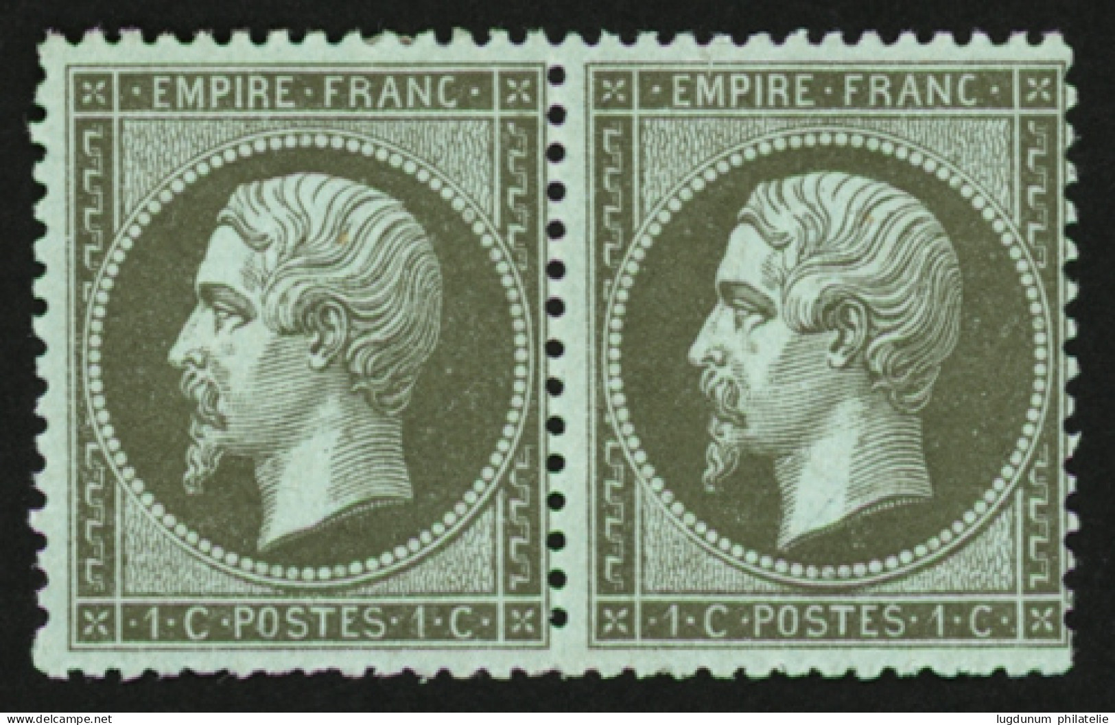 Paire 1c Empire (n°19) Neuf (1 Ex. ** + 1 Ex. *). Superbe. - 1863-1870 Napoleon III With Laurels