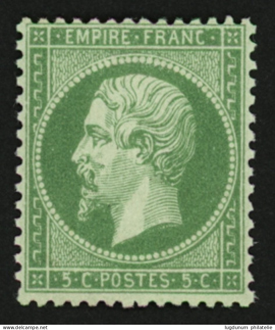 5c Empire Vert Foncé (n°20a) Neuf **. Superbe. - 1863-1870 Napoleone III Con Gli Allori