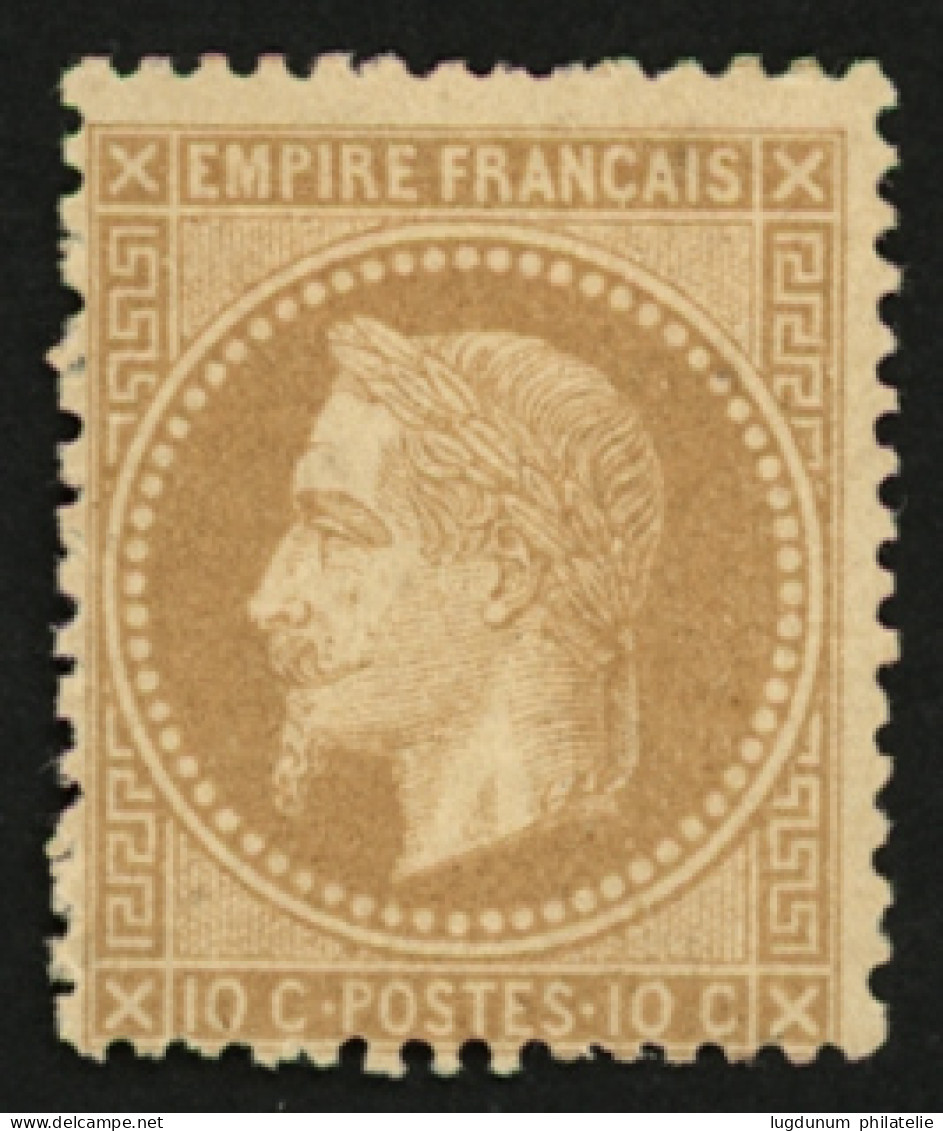 10c Lauré (n°28B) Neuf *. Cote 400€. Signé SCHELLER. TTB. - 1863-1870 Napoléon III Con Laureles