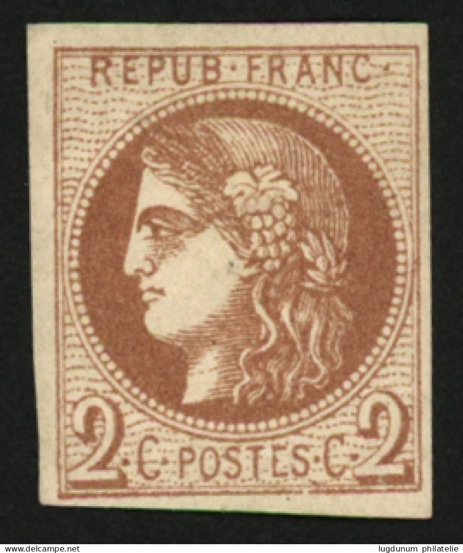 2c BORDEAUX (n°40B) Neuf **. Pli De Gomme Imperceptible. Trés Frais. Signé CALVES. Superbe. - 1870 Bordeaux Printing