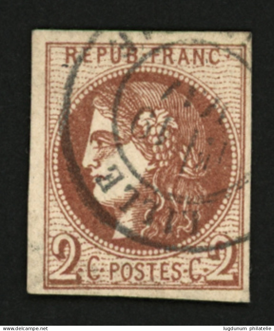 2c BORDEAUX (n°40Bd) Brun Rouge Foncé Obl. T.17 LILLE. Cote 380€. Signé BRUN + SCHELLER. TTB. - 1870 Emisión De Bordeaux