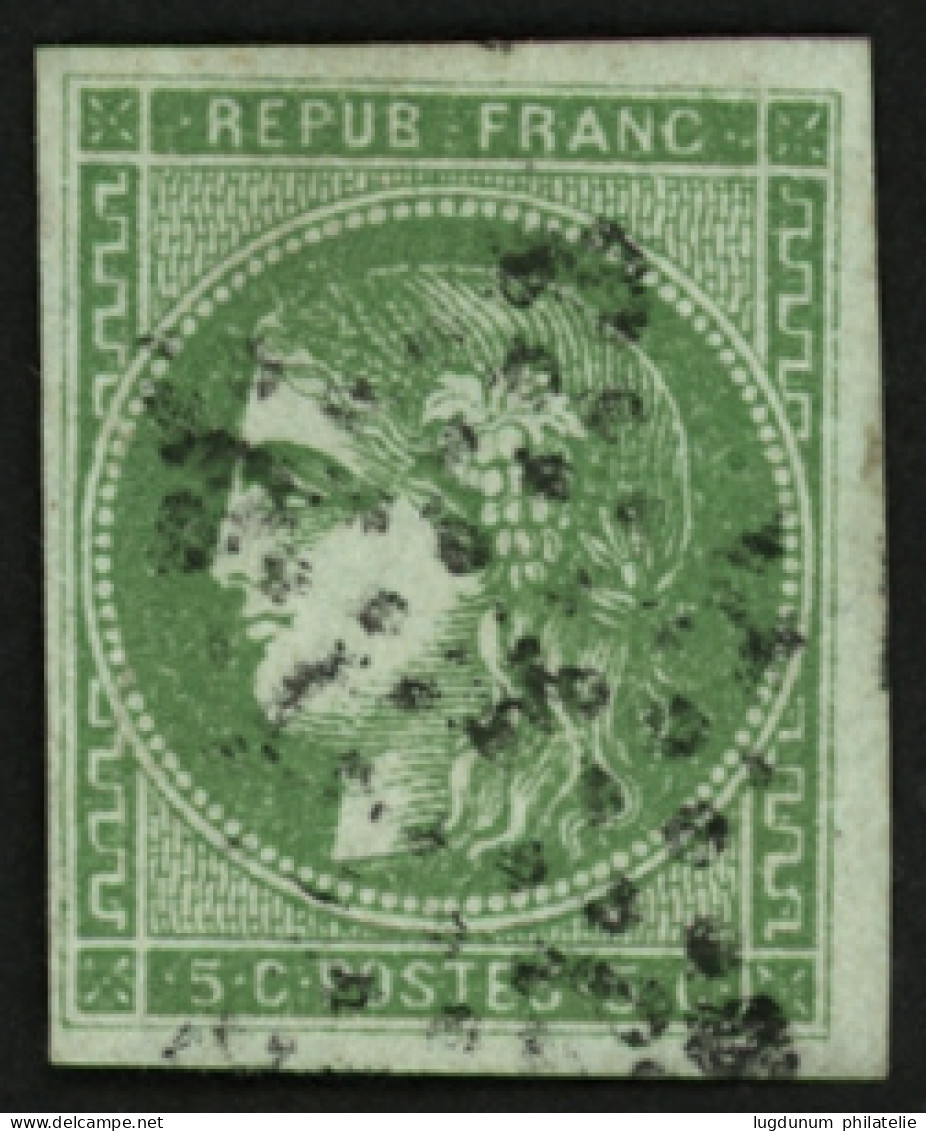 5c BORDEAUX Vert (n°42B) Obl. ETOILE De PARIS (Rare Sur 5c). Signé CALVES. TB. - 1870 Emissione Di Bordeaux