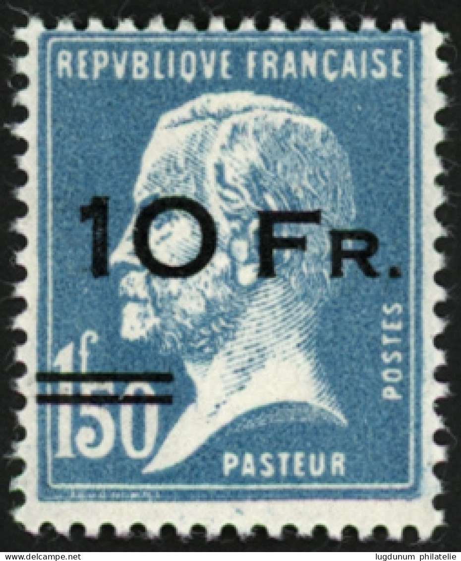 POSTE AERIENNE : 10F S/ 1F50 PASTEUR (n°4) Neuf * (quasiment **). Cote 12 500€. Certificat J.F BRUN (2019). Superbe. - Altri & Non Classificati