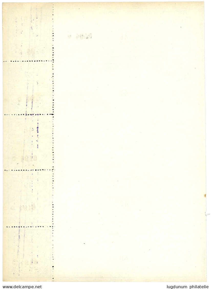 COLIS POSTAUX DE PARIS : Feuille De 5 Du 60c Vert Variété Surcharge Pointillés Doublés (n°69b) Neuf **. Cote 1000€. Supe - Autres & Non Classés