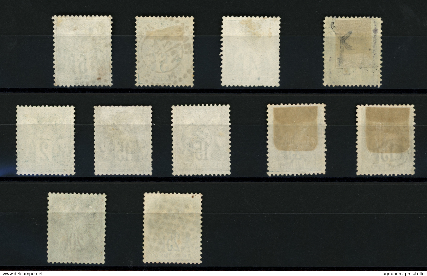 Sélection 11 Timbres Au Type SAGE Avec Oblitérations Rares. Voir Web. Superbe. - 1849-1876: Classic Period