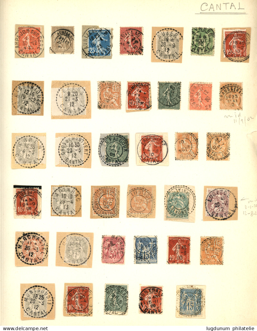 CANTAL : Superbe Collection D' Oblitérations Sur 146 Timbres. Nombreux Bureaux De Distributions. Qualité Exceptionnelle. - 1849-1876: Classic Period