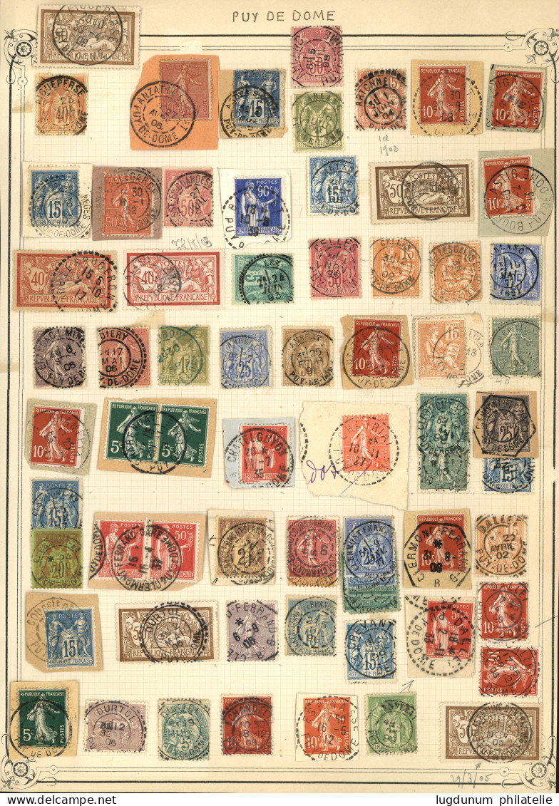 PUY DE DOME : Superbe Collection D' Oblitérations Sur 230 Timbres. Nombreux Bureaux De Distributions. Superbe. - 1849-1876: Periodo Classico