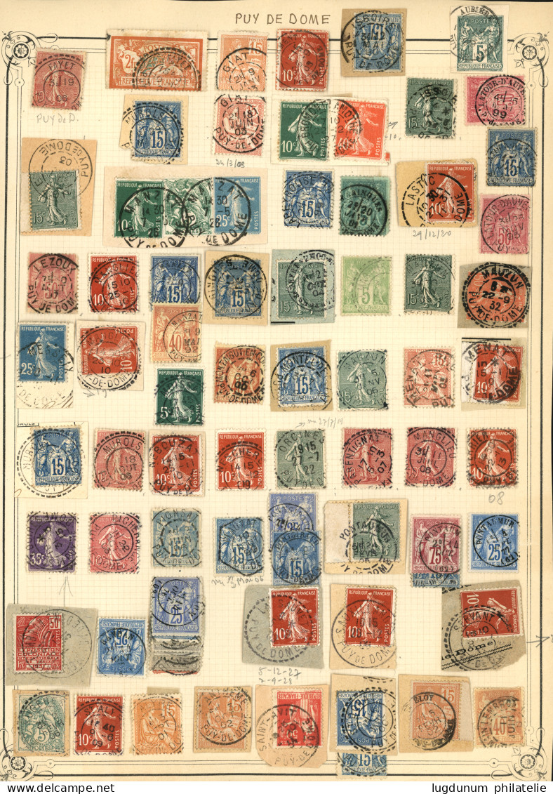 PUY DE DOME : Superbe Collection D' Oblitérations Sur 230 Timbres. Nombreux Bureaux De Distributions. Superbe. - 1849-1876: Klassieke Periode