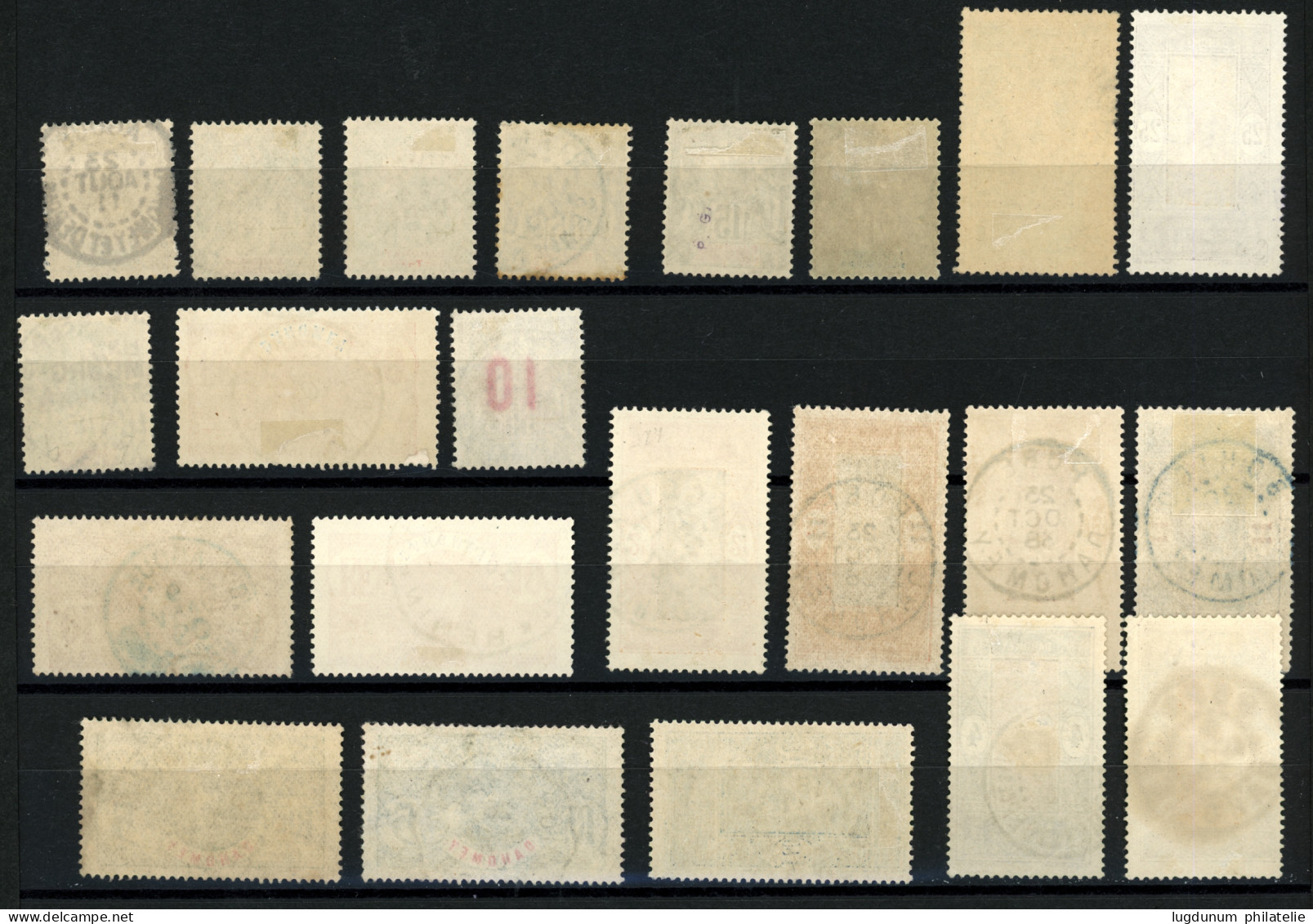 DAHOMEY : Lot 22 Timbres Avec Oblitérations Petits Bureaux (POBE, BOPA, ATTOGO,... Ambulants). TB. - Andere & Zonder Classificatie