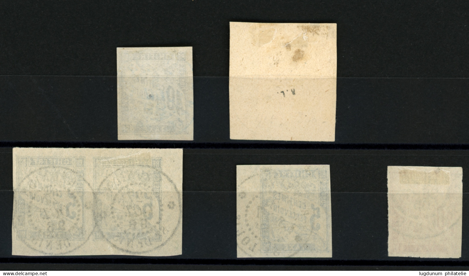 REUNION : Timbres-TAXE Lot 4 Timbres + Une Paire Obl. HELLEBOURG, ST PIERRE, ST LOUIS.....TTB. - Other & Unclassified