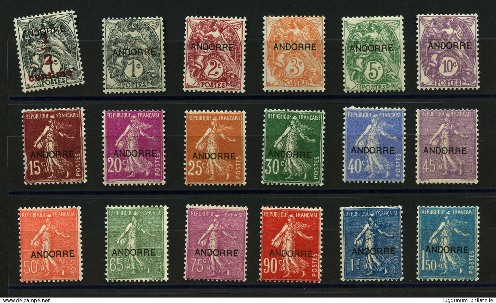 ANDORRE : Série N°1 à 23 Neuf **. Cote 2700€. Tous Les Timbres Luxes Sauf N°7 (pelurage) Et N°18 (dents Courtes). Superb - Altri & Non Classificati