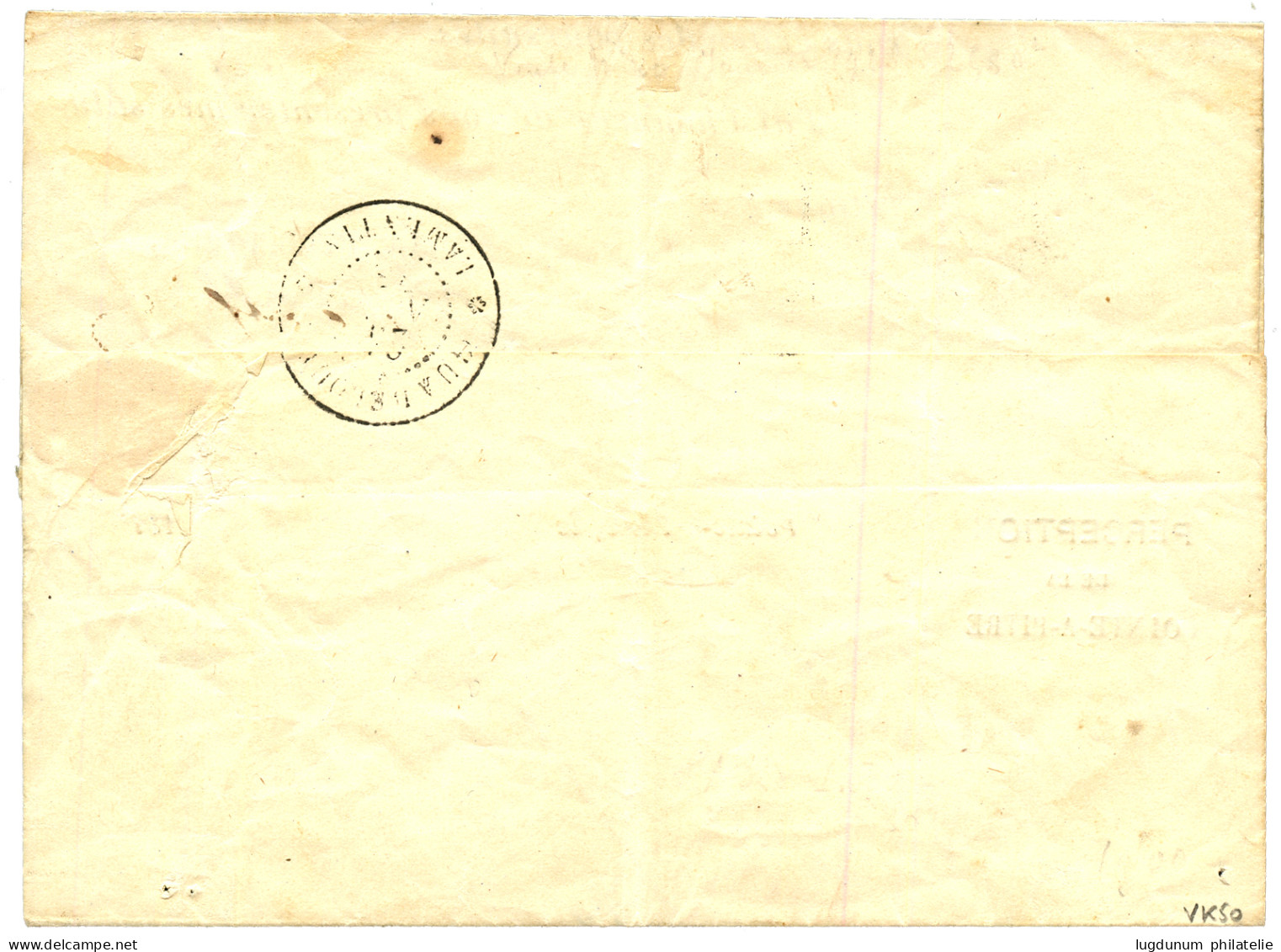 GUADELOUPE : 1878 40c TAXE (n°3) Bord De Feuille Obl. GUADELOUPE POINTE A PITRE + Taxe 4 Sur Lettre Avec Texte Pour LAME - Other & Unclassified