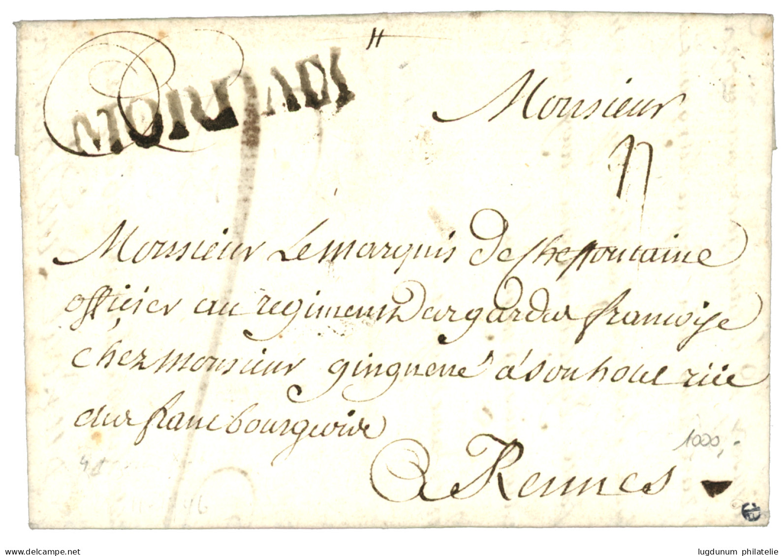 FINISTERE : 1746 MORLAIX (Lenain 8) Sur Lettre Avec Texte Daté "ST PAUL". Indice 19. TTB. - 1701-1800: Vorläufer XVIII