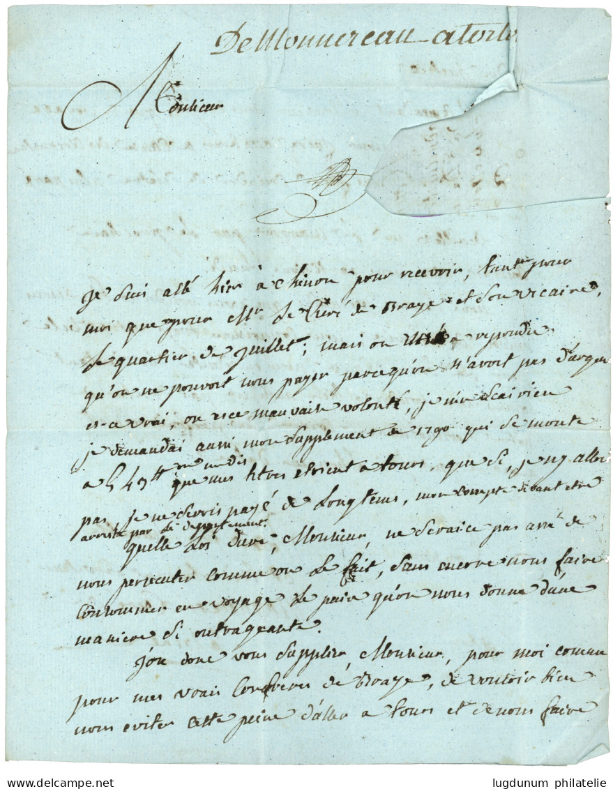 INDRE ET LOIRE : 1791 "RICHELIEU" Lenain 2 + "PORT PAYE" Lenain 4 Sur Lettre Avec Texte. Superbe. - 1701-1800: Vorläufer XVIII