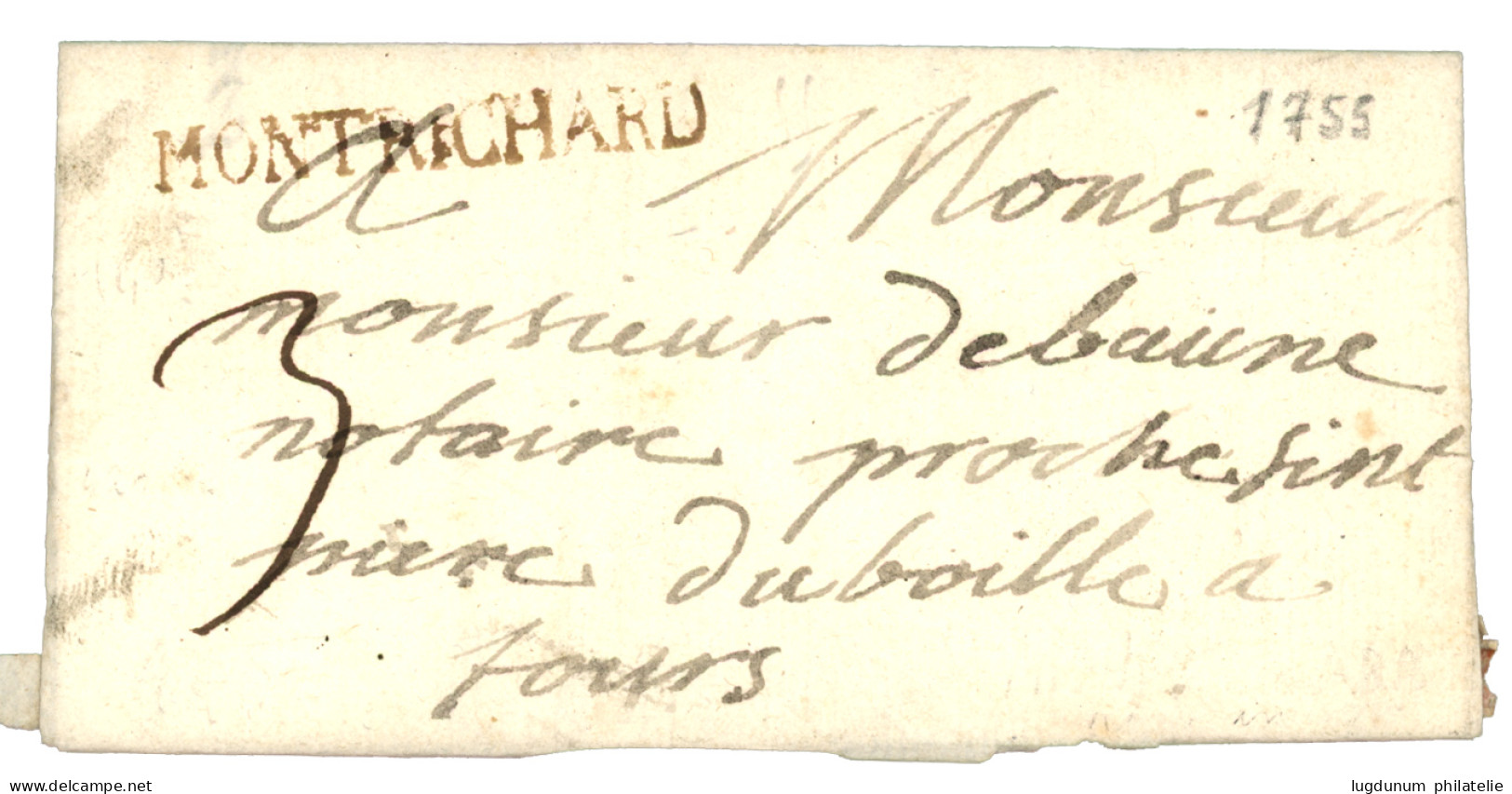 LOIR ET CHER : 1793 MONTRICHARD Rouge-brun (Lenain 1b) Sur Lettre Avec Texte. RARE. TTB. - 1701-1800: Precursori XVIII