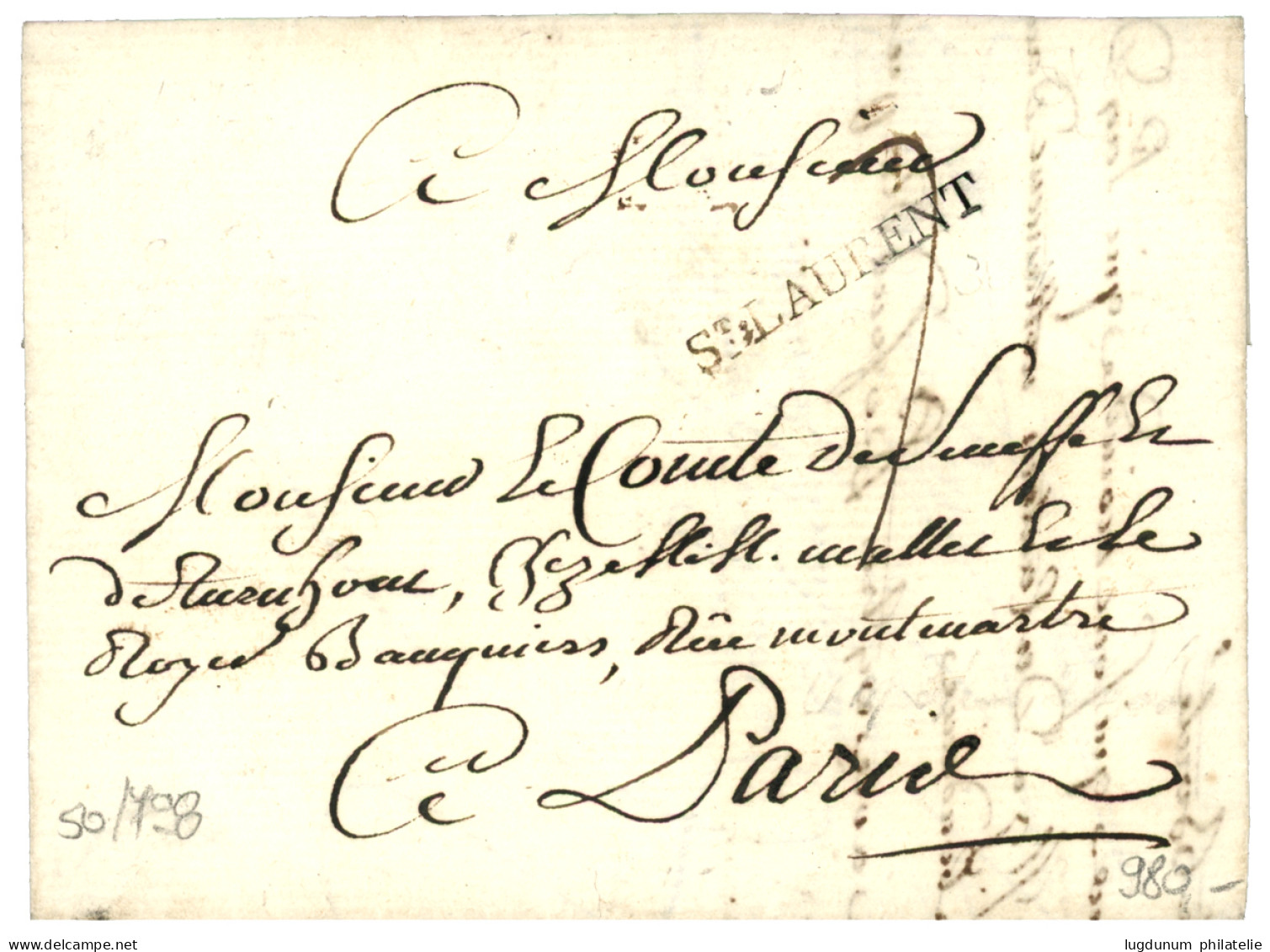 LOIR ET CHER : 1779 St LAURENT (Lenain 1) Sur Lettre Avec Texte. Indice 19. Superbe. - 1701-1800: Precursors XVIII