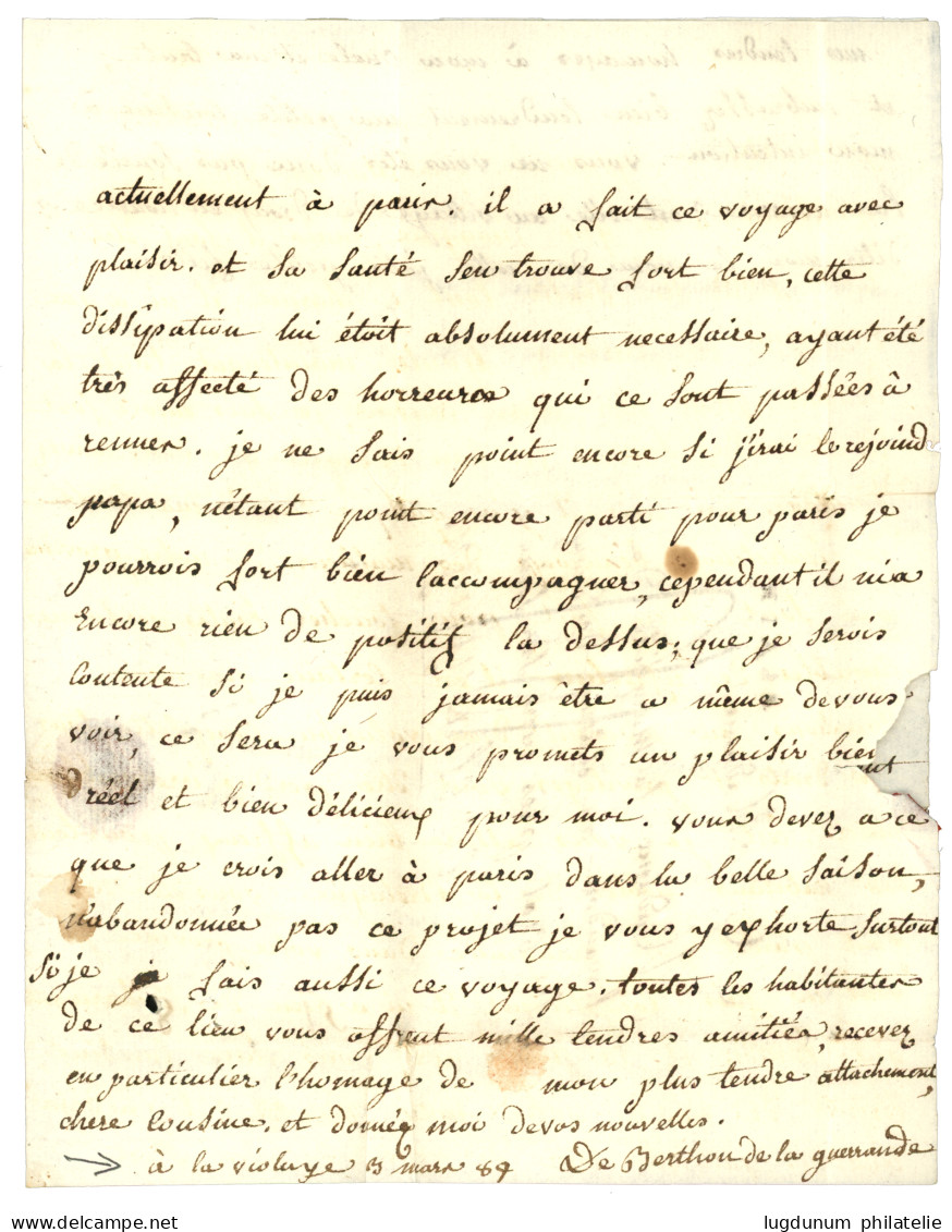 LOIRE INF. : 1789 BLAIN (Lenain 1) Sur Lettre Avec Texte. Indice 22. TB. - 1701-1800: Précurseurs XVIII