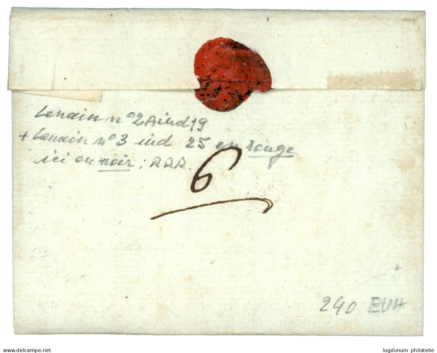 MONTARGIS Rouge (Lenain 2a) + PORT PAYE Encadré Rouge (Lenain 3) Sur Lettre Sans Texte Mais Daté (19 Juil 1781). Indice  - 1701-1800: Voorlopers XVIII