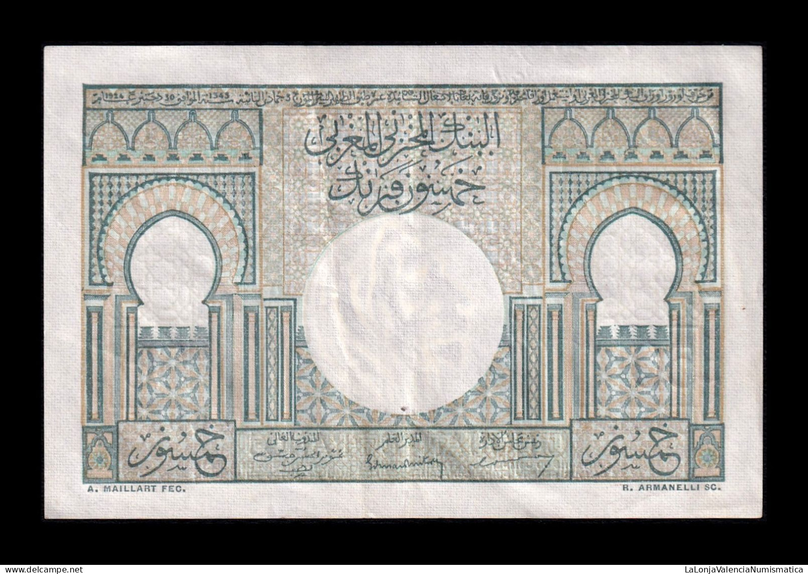 Marruecos Morocco 50 Francs 1949 Pick 44 Ebc Xf - Morocco