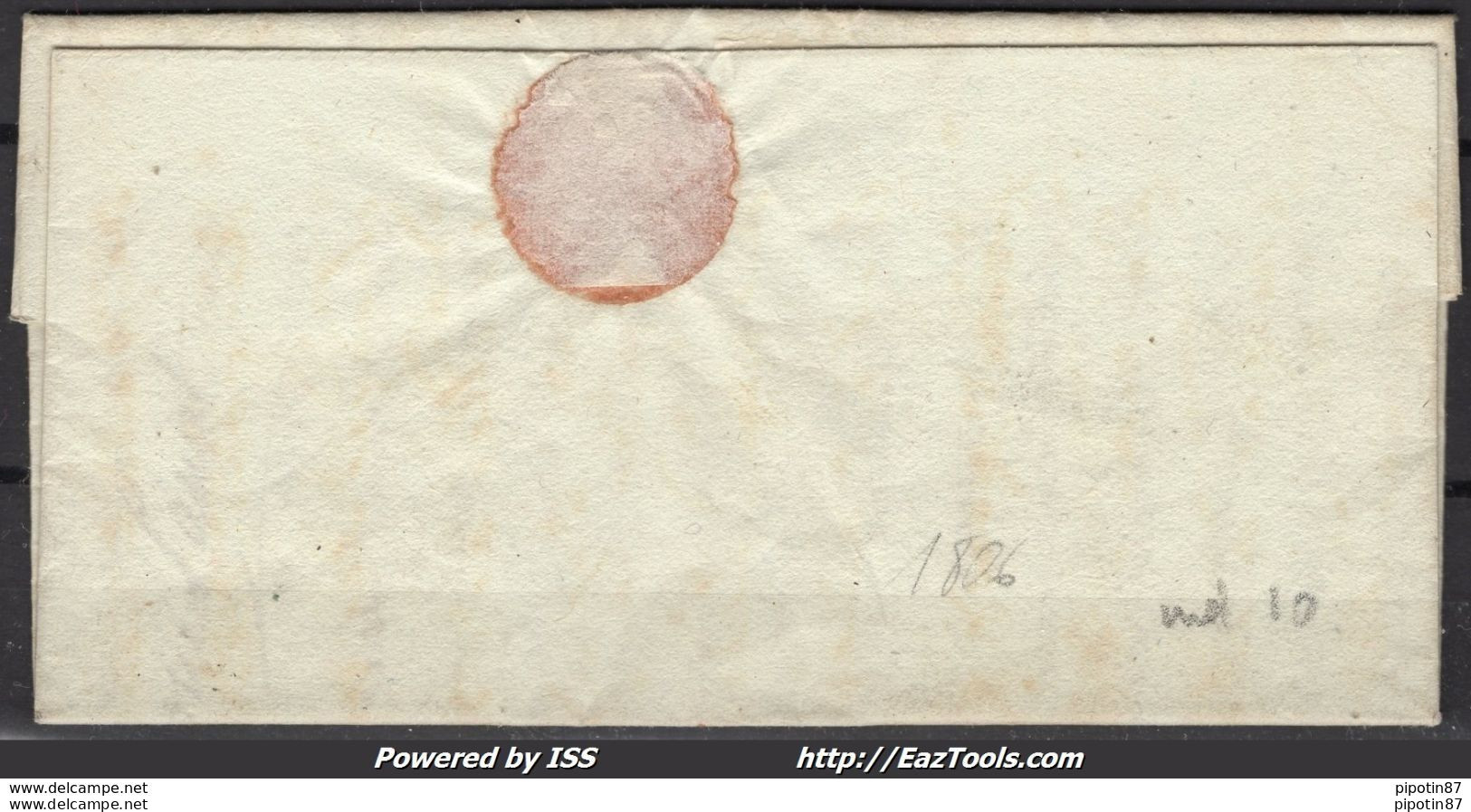 FRANCE MARQUE POSTALE NOIRE 44 X 8 MM 31 L'ISLE JOURDAIN GERS A DESTINATION DE TOULOUSE - 1701-1800: Precursores XVIII