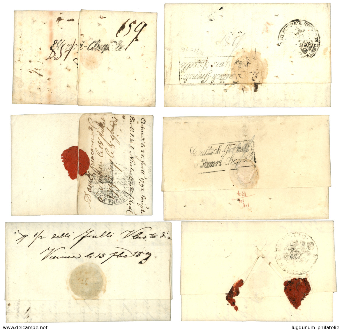 FORWARDING AGENT : 1792/1819 Lot 6 Lettres Avec Texte De SMIRNE Ou CONSTANTINOPLE Pour VERVIERS (BELGIQUE) Avec Achemine - Maritime Post