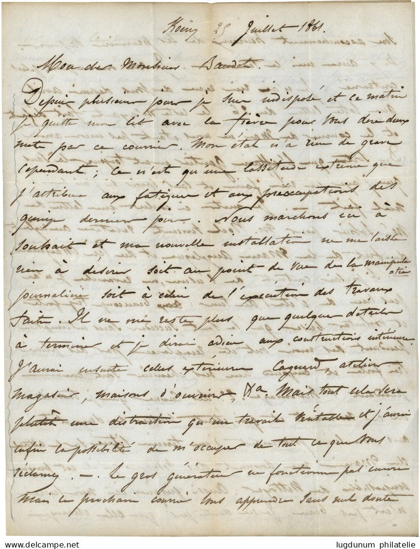 COMORES - MAYOTTE - KOËNY : 1861 COLONIES FRA. V.SUEZ + Taxe 6 Sur Lettre Avec Texte Daté "KOËNY" Pour NANTES. Origine T - Andere & Zonder Classificatie