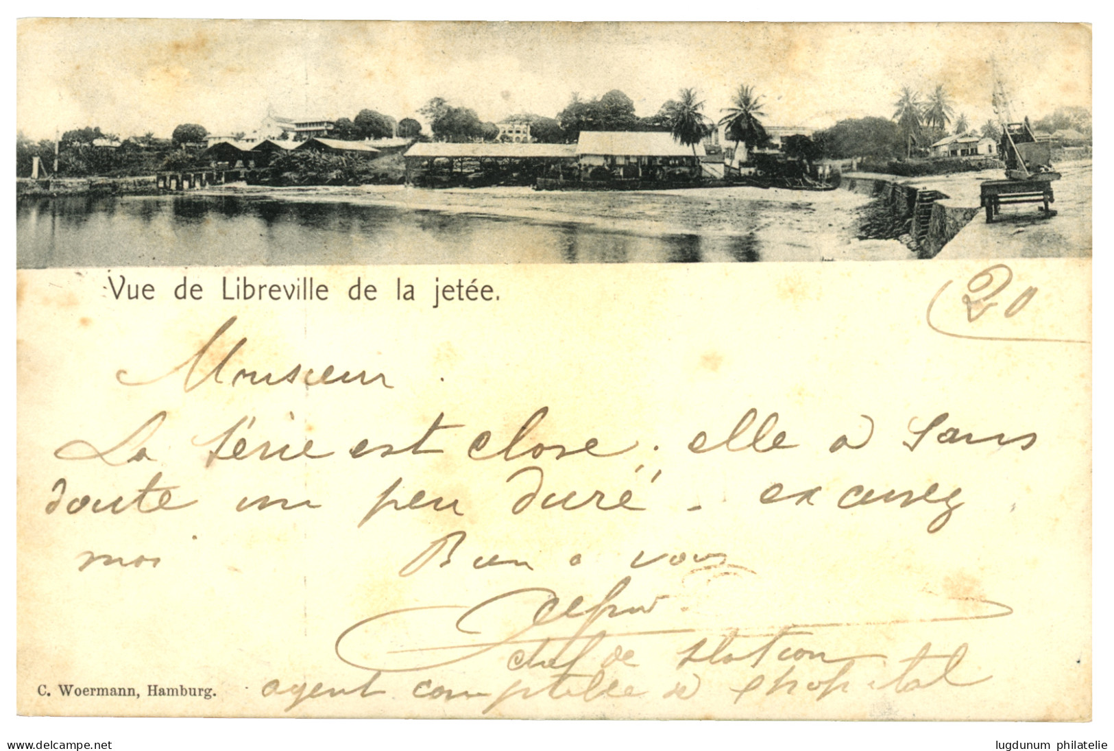 1903 Provisoire 0,10 S/ 2F (n°47) Obl. LIBREVILLE Sur Carte Pour BATA. Signé CALVES. Timbre Rare. TB. - Andere & Zonder Classificatie